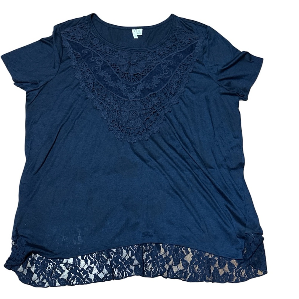 Cato Women’s Ladies Navy Short Sleeve Top XL